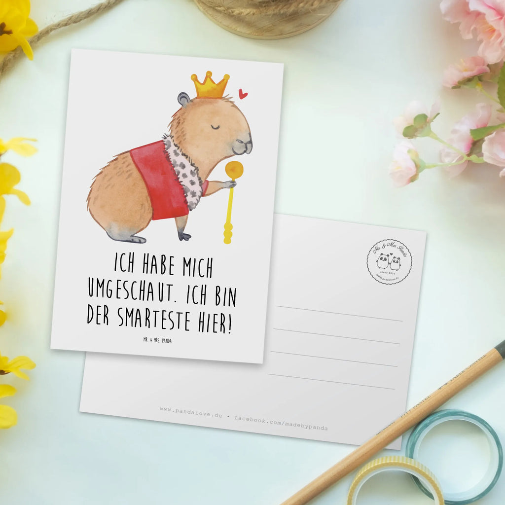 Postkarte Capybara König Postkarte, Karte, Geschenkkarte, Grußkarte, Einladung, Ansichtskarte, Geburtstagskarte, Einladungskarte, Dankeskarte, Ansichtskarten, Einladung Geburtstag, Einladungskarten Geburtstag, Tiermotive, Gute Laune, lustige Sprüche, Tiere, Capybara, König