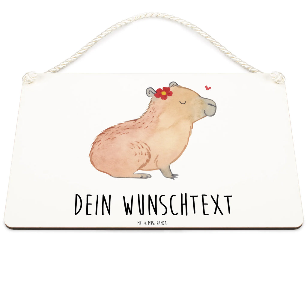 Personalisiertes Deko Schild Capybara Blume Dekoschild, Deko Schild, Schild, Tür Schild, Türschild, Holzschild, Wandschild, Wanddeko, Tiermotive, Gute Laune, lustige Sprüche, Tiere, Capybara