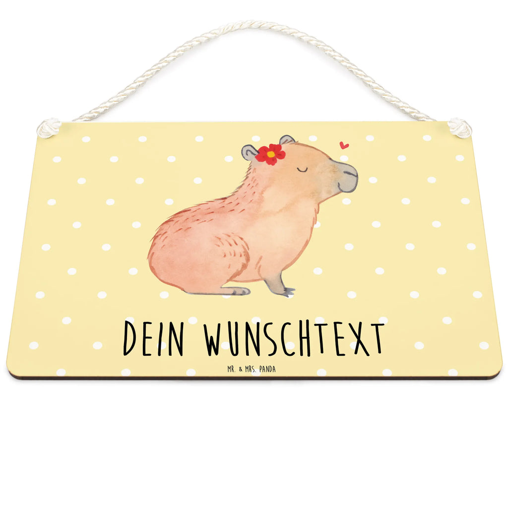 Personalisiertes Deko Schild Capybara Blume Dekoschild, Deko Schild, Schild, Tür Schild, Türschild, Holzschild, Wandschild, Wanddeko, Tiermotive, Gute Laune, lustige Sprüche, Tiere, Capybara