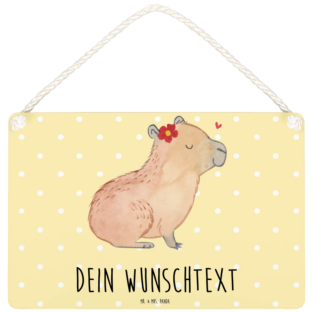 Personalisiertes Deko Schild Capybara Blume Dekoschild, Deko Schild, Schild, Tür Schild, Türschild, Holzschild, Wandschild, Wanddeko, Tiermotive, Gute Laune, lustige Sprüche, Tiere, Capybara