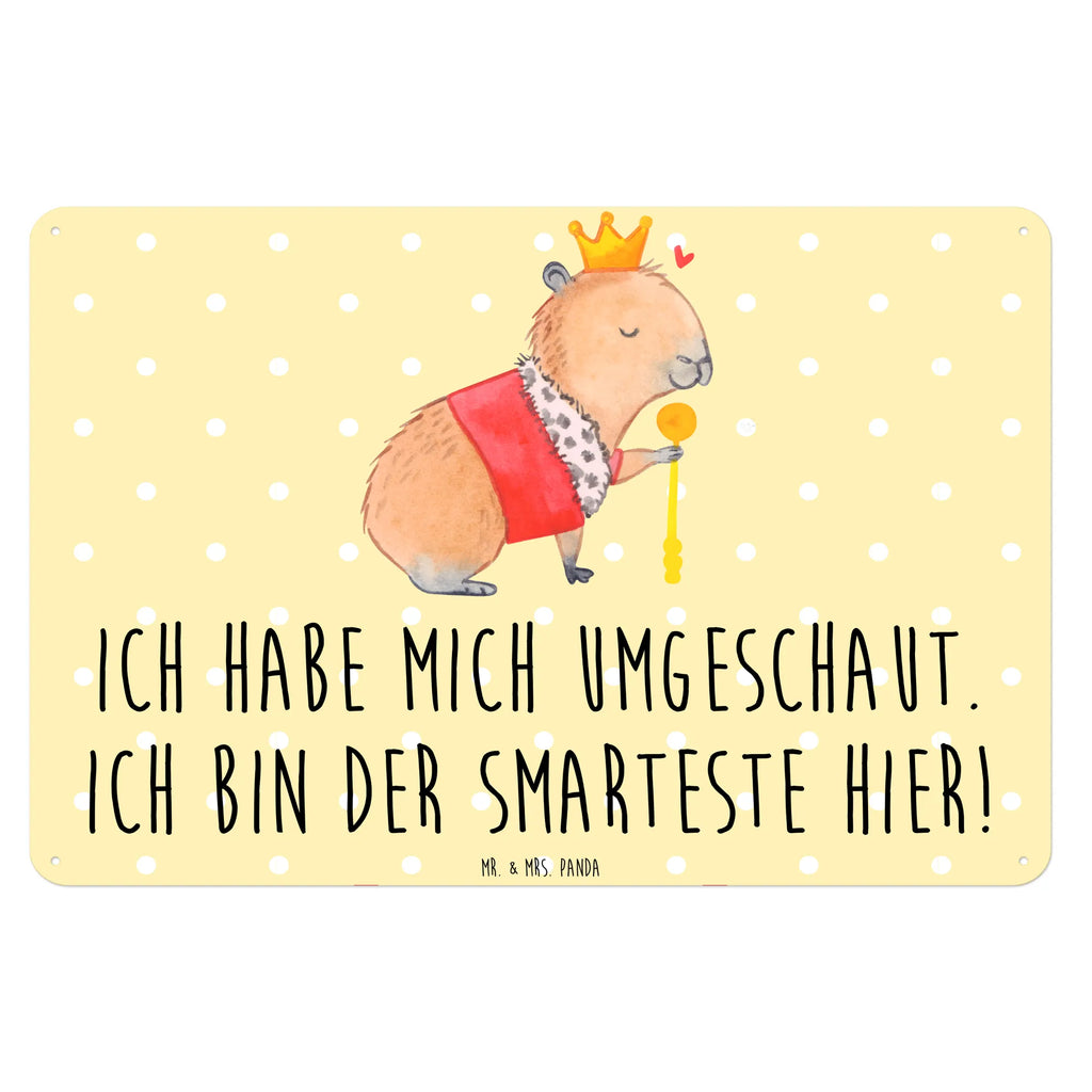 Blechschild Capybara König Blechschild, Metallschild, Geschenk Schild, Schild, Magnet-Metall-Schild, Deko Schild, Wandschild, Wand-Dekoration, Türschild, Tiermotive, Gute Laune, lustige Sprüche, Tiere, Capybara, König