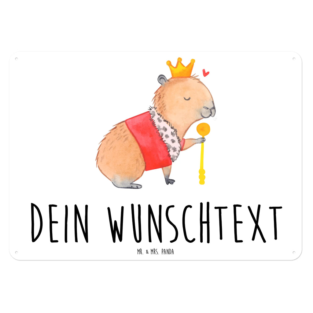 Personalisiertes Blechschild Capybara König Blechschild, Metallschild, Geschenk Schild, Schild, Magnet-Metall-Schild, Deko Schild, Wandschild, Wand-Dekoration, Türschild, Tiermotive, Gute Laune, lustige Sprüche, Tiere, Capybara, König