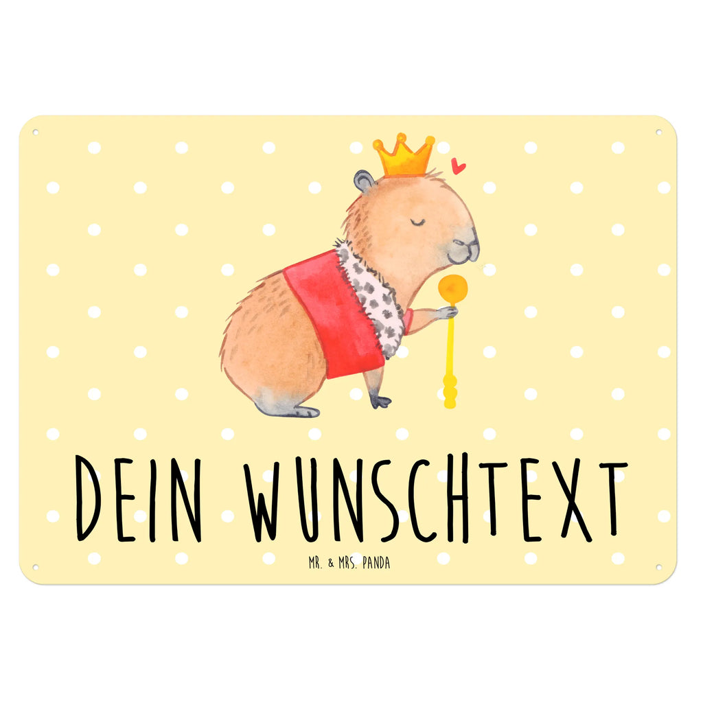 Personalisiertes Blechschild Capybara König Blechschild, Metallschild, Geschenk Schild, Schild, Magnet-Metall-Schild, Deko Schild, Wandschild, Wand-Dekoration, Türschild, Tiermotive, Gute Laune, lustige Sprüche, Tiere, Capybara, König