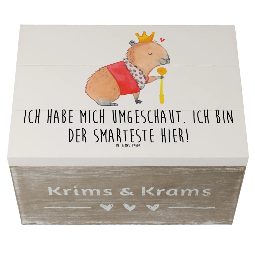 Holzkiste Capybara König Holzkiste, Kiste, Schatzkiste, Truhe, Schatulle, XXL, Erinnerungsbox, Erinnerungskiste, Dekokiste, Aufbewahrungsbox, Geschenkbox, Geschenkdose, Tiermotive, Gute Laune, lustige Sprüche, Tiere, Capybara, König