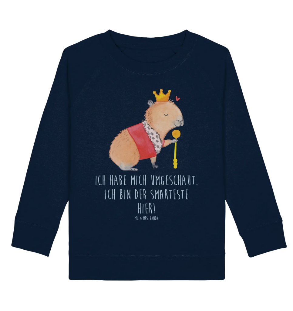 Organic Kinder Pullover Capybara König Kinder Pullover, Kinder Sweatshirt, Jungen, Mädchen, Tiermotive, Gute Laune, lustige Sprüche, Tiere, Capybara, König