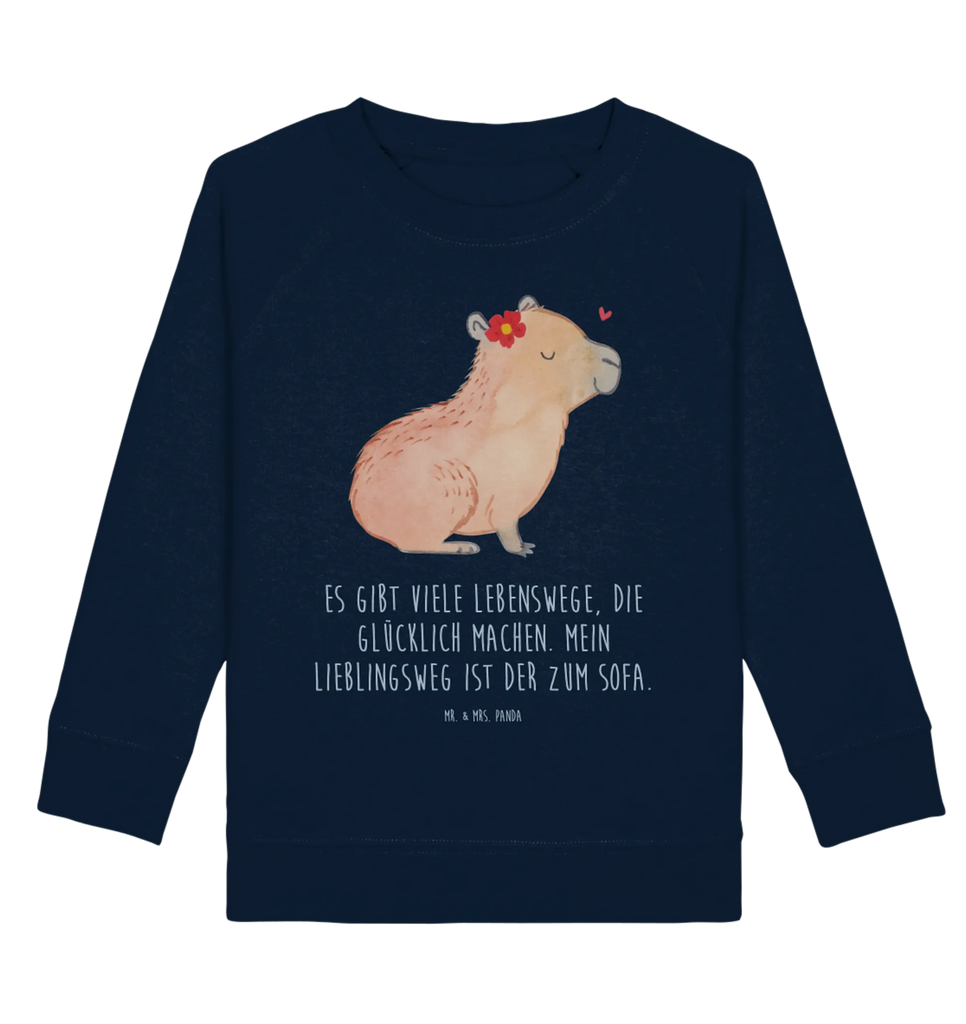 Organic Kinder Pullover Capybara Blume Kinder Pullover, Kinder Sweatshirt, Jungen, Mädchen, Tiermotive, Gute Laune, lustige Sprüche, Tiere, Capybara