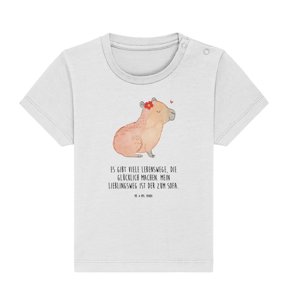 Organic Baby Shirt Capybara Blume Baby T-Shirt, Jungen Baby T-Shirt, Mädchen Baby T-Shirt, Shirt, Tiermotive, Gute Laune, lustige Sprüche, Tiere, Capybara