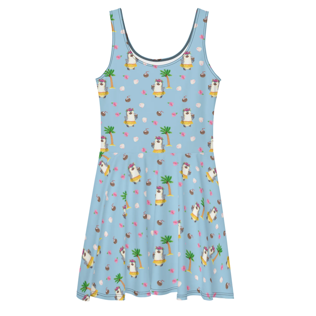 Sommerkleid Pinguin Kokosnuss Muster Sommerkleid, Kleid, Skaterkleid, Pinguin, Aloha, Hawaii, Urlaub, Kokosnuss, Pinguine