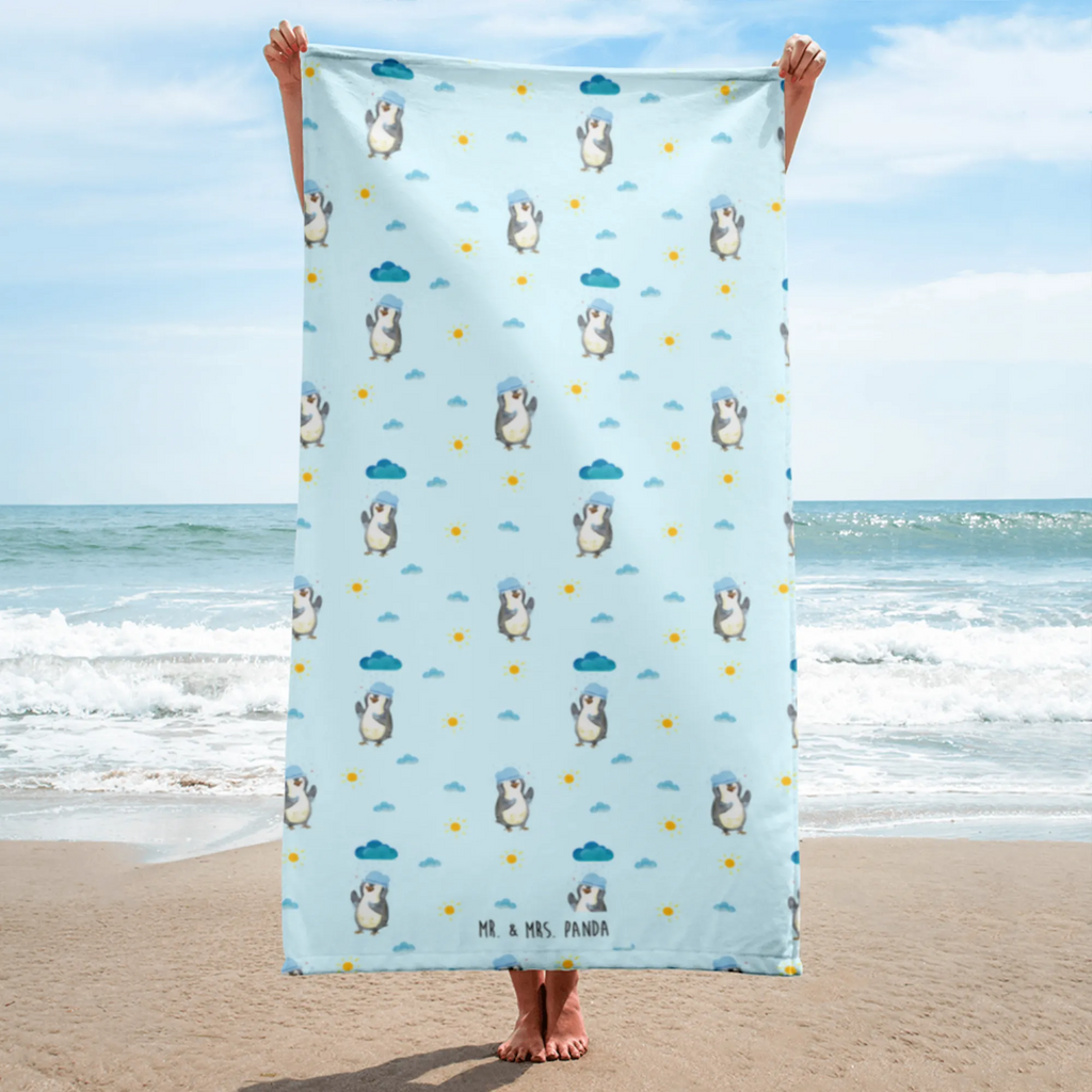 XL Badehandtuch Pinguin Duschen Muster Handtuch, Badetuch, Duschtuch, Strandtuch, Saunatuch, Pinguin, Pinguine, Dusche, duschen, Lebensmotto, Motivation, Neustart, Neuanfang, glücklich sein