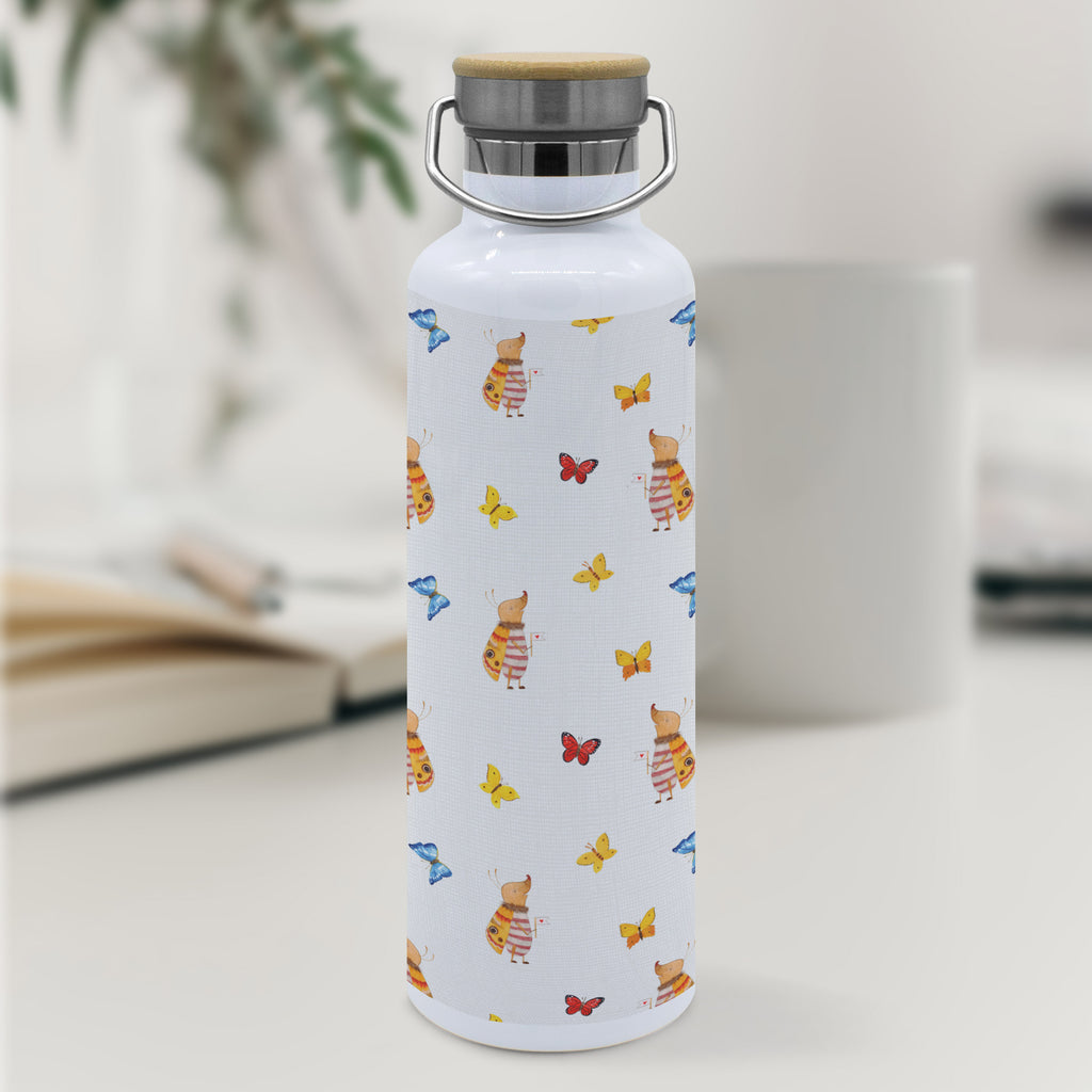 Trinkflasche Nachtfalter Fähnchen Muster Thermosflasche, Isolierflasche, Edelstahl, Trinkflasche, isoliert, Wamrhaltefunktion, Sportflasche, Flasche zum Sport, Sportlerflasche, Tiermotive, Gute Laune, lustige Sprüche, Tiere, Nachtfalter, Käfer, Spruch lustig, Spruch witzig, süß, niedlich, Küche Deko, Was kostet die Welt