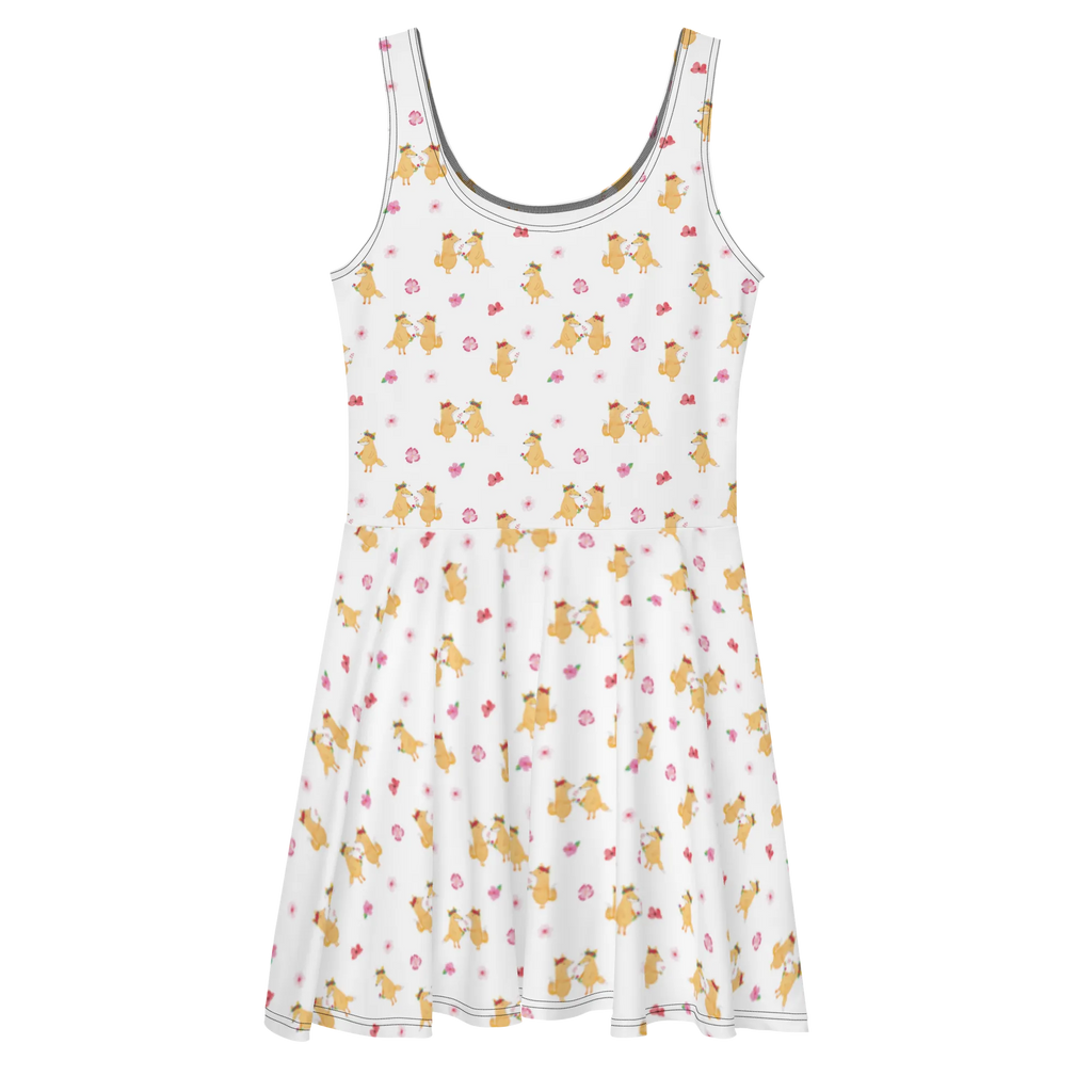 Sommerkleid Fuchs Blumen Muster Sommerkleid, Kleid, Skaterkleid, Fuchs, Füchse, Fox, Liebe, Freundin, Fuchsmädchen, Blumenmädchen, Freundinnen, Liebesbeweis, Blume, Blumen, Motivation, Freude, ich, mich, Selbstliebe