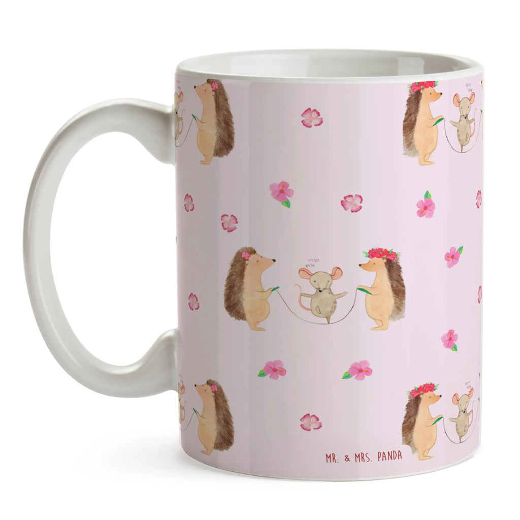 Tasse Igel Seilhüpfen Muster Tasse, Kaffeetasse, Teetasse, Becher, Kaffeebecher, Teebecher, Keramiktasse, Porzellantasse, Büro Tasse, Geschenk Tasse, Tasse Sprüche, Tasse Motive, Kaffeetassen, Tasse bedrucken, Designer Tasse, Cappuccino Tassen, Schöne Teetassen, Tiermotive, Gute Laune, lustige Sprüche, Tiere, Igel, Maus, Seilspringen, Seilhüpfen, Kinder, Kindergarten