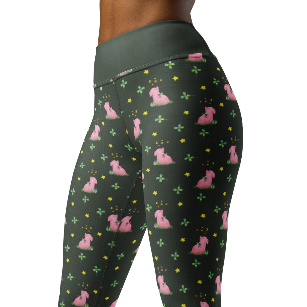 Yogahose Schwein Glück Muster Yogapants, Yogaleggings, Yogaleggins, Yogahose Damen, Yogahose, Frauen, Yogahose Mädchen, Yogahose Kinder, Yogahose Herren, Yogahose Männer, Tiermotive, Gute Laune, lustige Sprüche, Tiere, Glücksschwein. Glück, Schwein, Schweinchen, Sterne, Sernchen, Ziele, Träume, Motivation, Glücksbringer