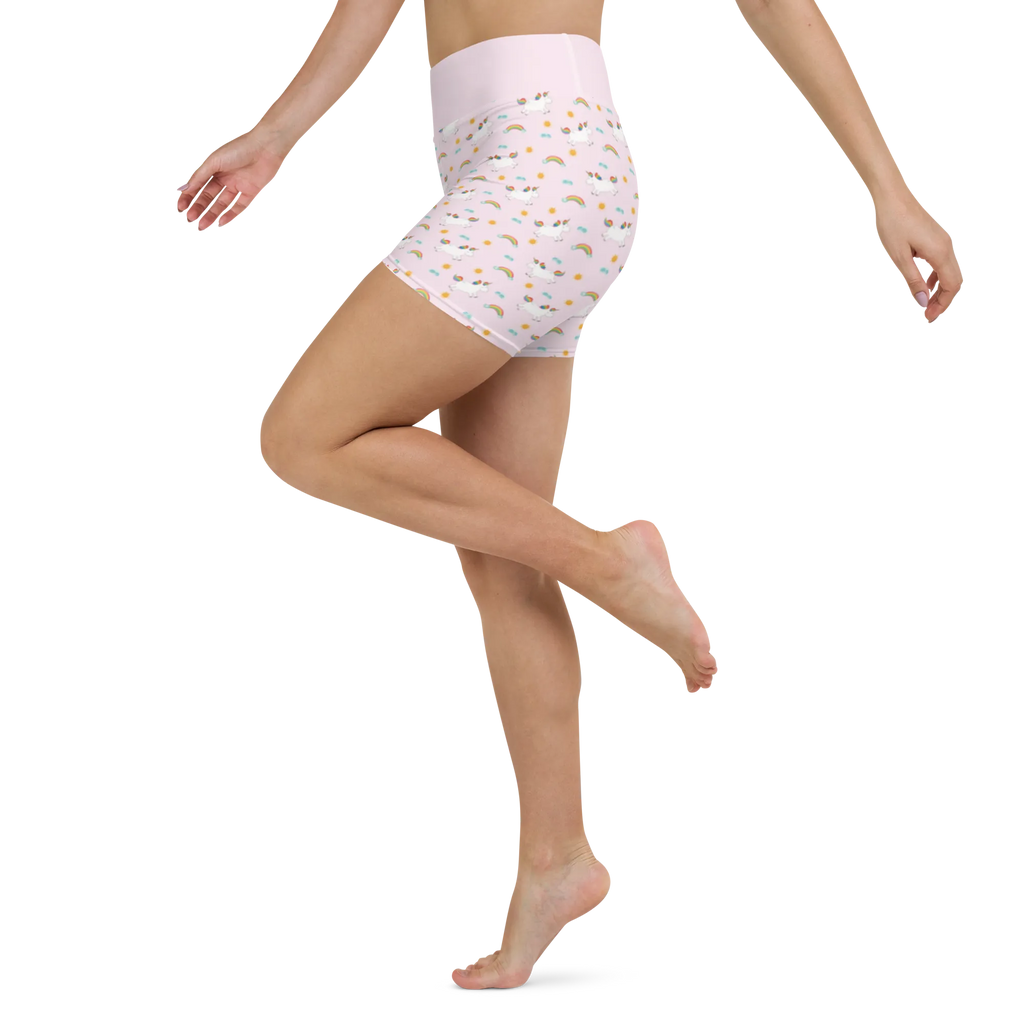 Yoga Shorts Einhorn Happy Muster Yoga Shorts, Yogashorts, Sporthose, Sportshorts, Fitnesshose, Sportshorts Damen, Yoga Shorts Damen, Yogabekleidung, Sportbekleidung, Einhorn, Einhörner, Einhorn Deko, Unicorn, glücklich, fröhlich, Spaß, Freude, Lebensfreude, witzig, spannend, Lächeln, Lachen
