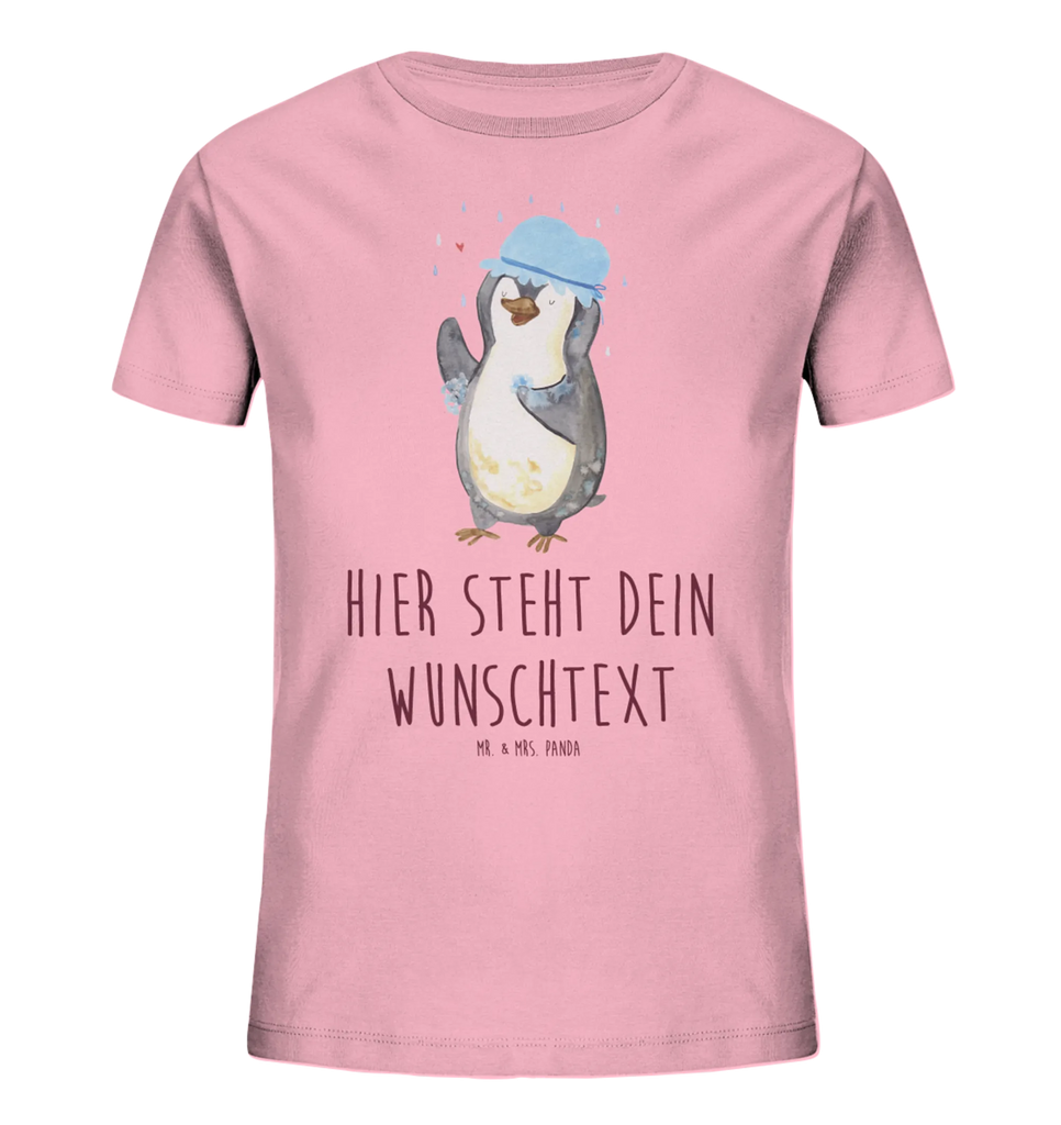 Personalisiertes Kinder T-Shirt Pinguin Duschen Personalisiertes Kinder T-Shirt, Pinguin, Pinguine, Dusche, duschen, Lebensmotto, Motivation, Neustart, Neuanfang, glücklich sein