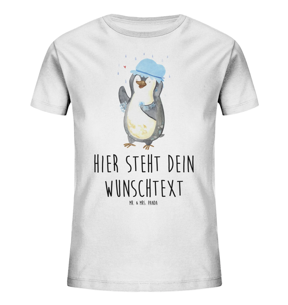 Personalisiertes Kinder T-Shirt Pinguin Duschen Personalisiertes Kinder T-Shirt, Pinguin, Pinguine, Dusche, duschen, Lebensmotto, Motivation, Neustart, Neuanfang, glücklich sein