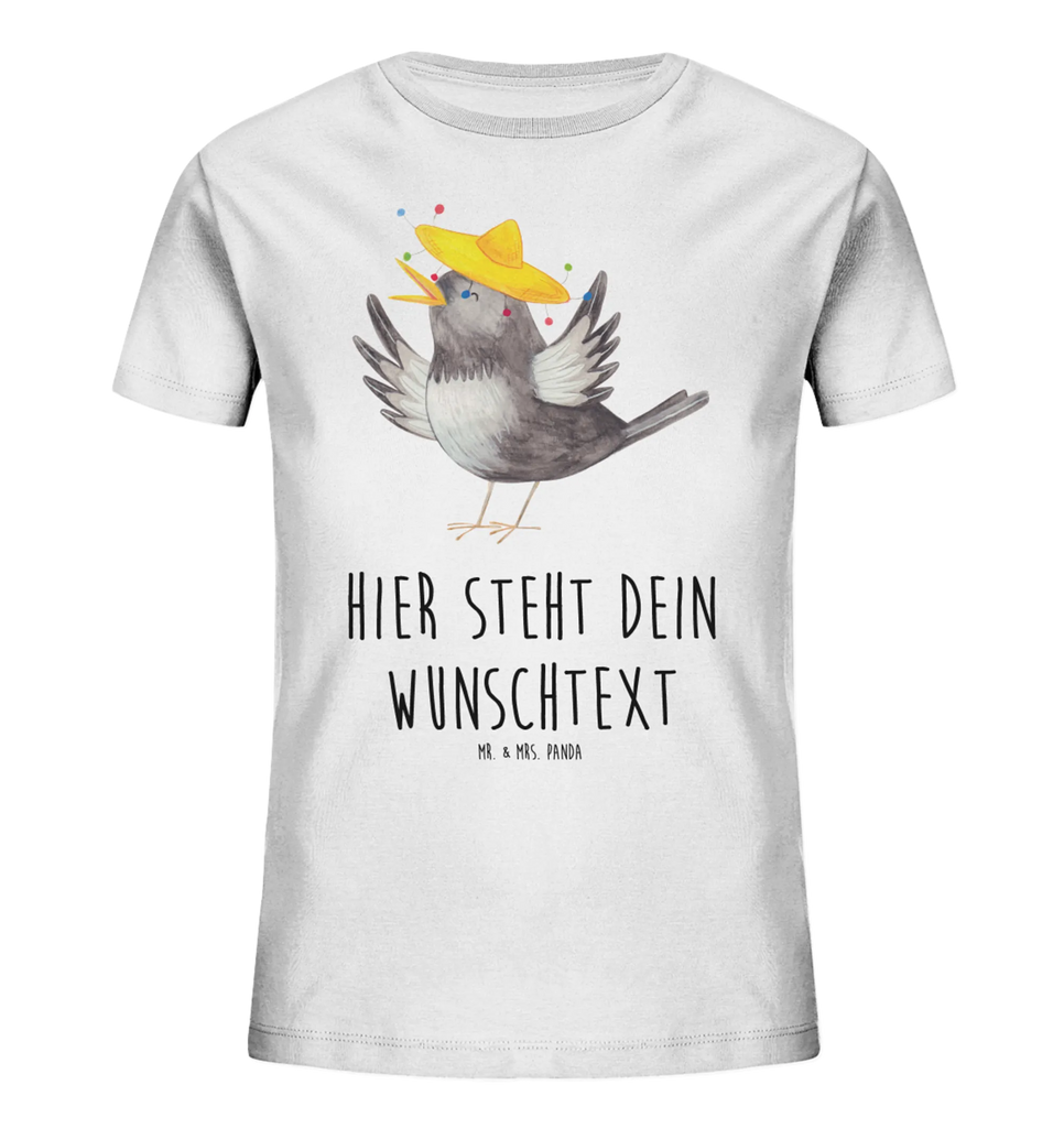 Personalisiertes Kinder T-Shirt Rabe Sombrero Personalisiertes Kinder T-Shirt, Tiermotive, Gute Laune, lustige Sprüche, Tiere, Rabe, Vogel, Vögel, Spruch positiv, fröhlich sein, glücklich sein, Glück Spruch, froh, Elster, Motivation