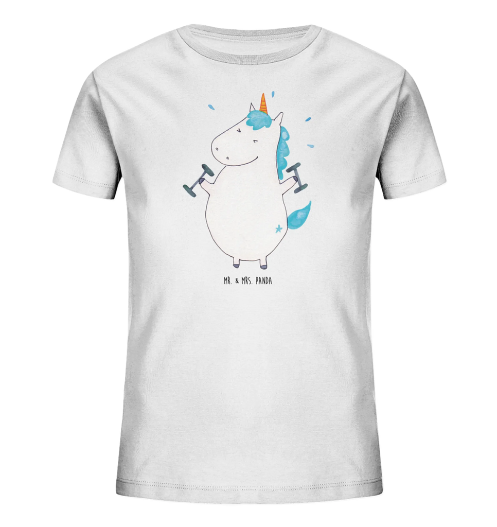 Organic Kinder T-Shirt Einhorn Fitness Kinder T-Shirt, Kinder T-Shirt Mädchen, Kinder T-Shirt Jungen, Einhorn, Einhörner, Einhorn Deko, Pegasus, Unicorn, Gym, Fitness, Fitnessstudio, Diät, Abnehmen, Sport, Pumpen, Geräte, Sixpack