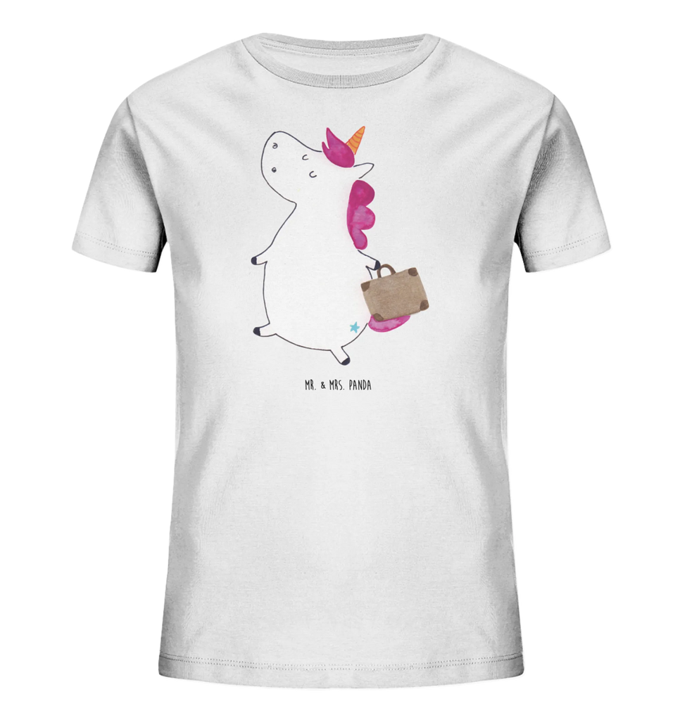 Organic Kinder T-Shirt Einhorn Koffer Kinder T-Shirt, Kinder T-Shirt Mädchen, Kinder T-Shirt Jungen, Einhorn, Einhörner, Einhorn Deko, Pegasus, Unicorn, unicorn, Koffer, Verreisen, Reise, Gepäck, Abenteuer, Erwachsen, Kind, albern, Spaß, lustig, witzig