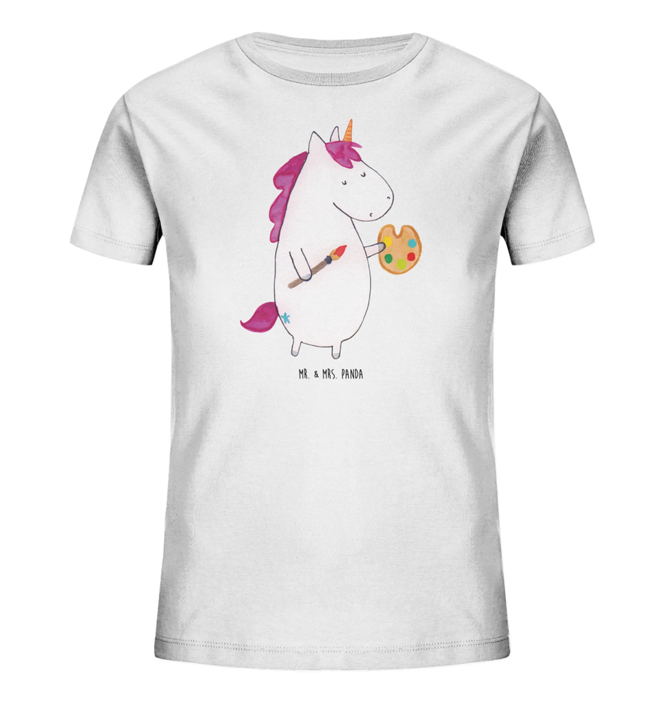 Organic Kinder T-Shirt Einhorn Künstler Kinder T-Shirt, Kinder T-Shirt Mädchen, Kinder T-Shirt Jungen, Einhorn, Einhörner, Einhorn Deko, Unicorn, Englisch, Künstler, Artist, Malen, Zeichnen, Welt, Farbe, Stift, Pinsel, Geschenk, Maler