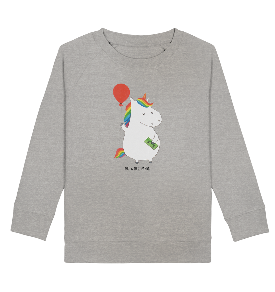 Organic Kinder Pullover Einhorn Luftballon Kinder Pullover, Kinder Sweatshirt, Jungen, Mädchen, Einhorn, Einhörner, Einhorn Deko, Pegasus, Unicorn, Luftballon, Geld, Lebenslust, Freude, Geschenk, Freundin