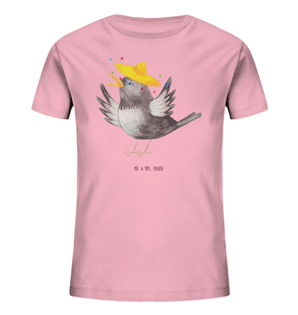 Organic Kinder T-Shirt Rabe Sombrero Kinder T-Shirt, Kinder T-Shirt Mädchen, Kinder T-Shirt Jungen, Tiermotive, Gute Laune, lustige Sprüche, Tiere, Rabe, Vogel, Vögel, Spruch positiv, fröhlich sein, glücklich sein, Glück Spruch, froh, Elster, Motivation