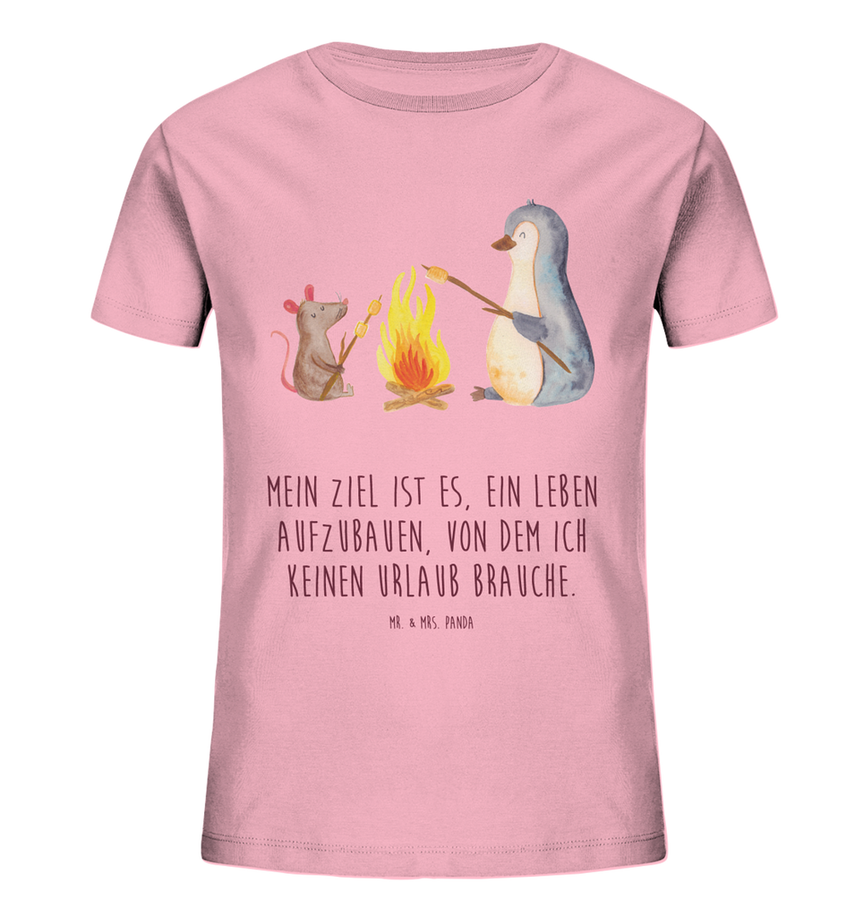 Organic Kinder T-Shirt Pinguin Lagerfeuer Kinder T-Shirt, Kinder T-Shirt Mädchen, Kinder T-Shirt Jungen, Pinguin, Maus, Pinguine, Lagerfeuer, Leben, Arbeit, Job, Motivation, Büro, Büroalltag, Lebensspruch, Lebensmotivation, Neustart, Liebe, grillen, Feuer, Marshmallows