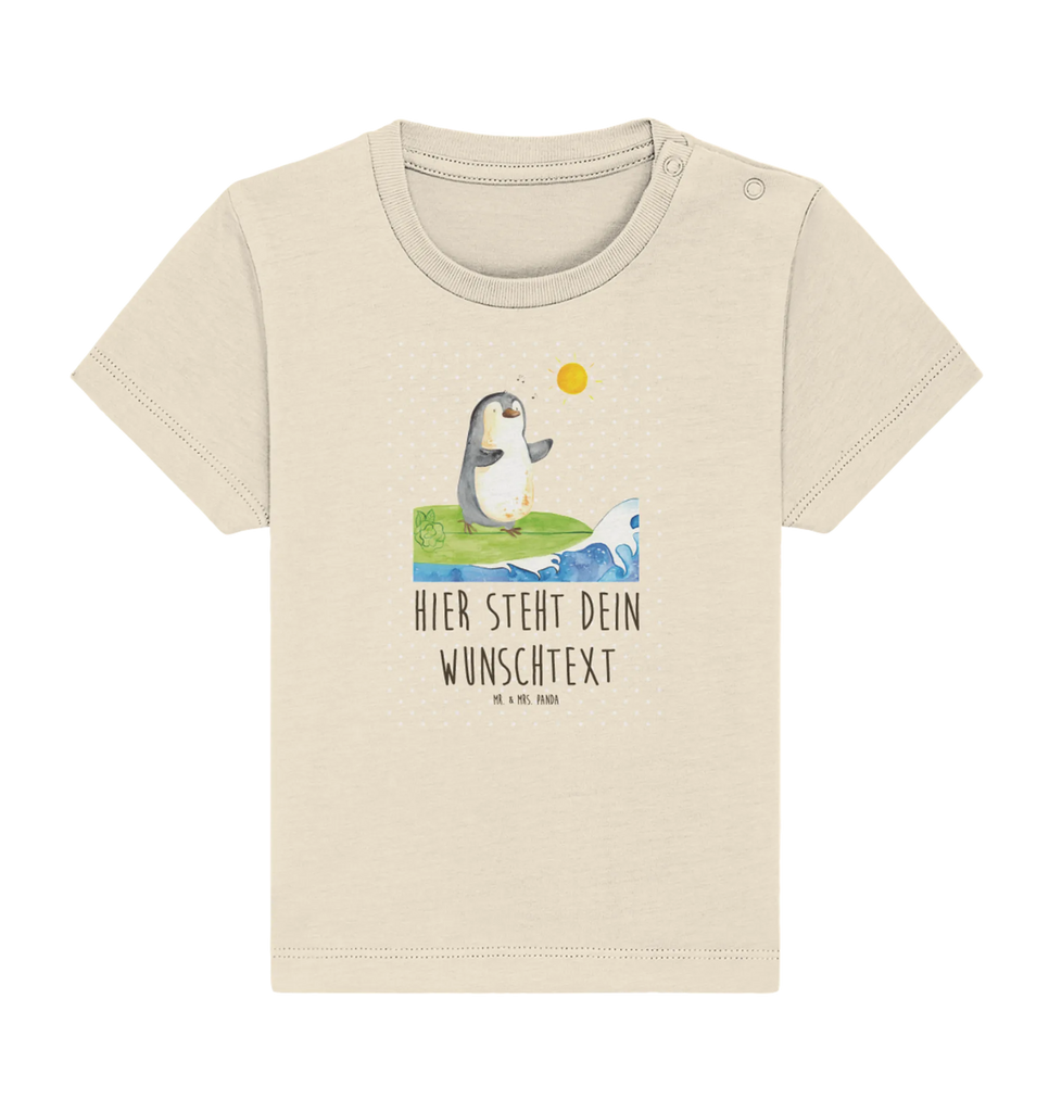 Personalisiertes Baby Shirt Pinguin Surfer Personalisiertes Baby T-Shirt, Personalisiertes Jungen Baby T-Shirt, Personalisiertes Mädchen Baby T-Shirt, Personalisiertes Shirt, Pinguin, Pinguine, surfen, Surfer, Hawaii, Urlaub, Wellen, Wellen reiten, Portugal