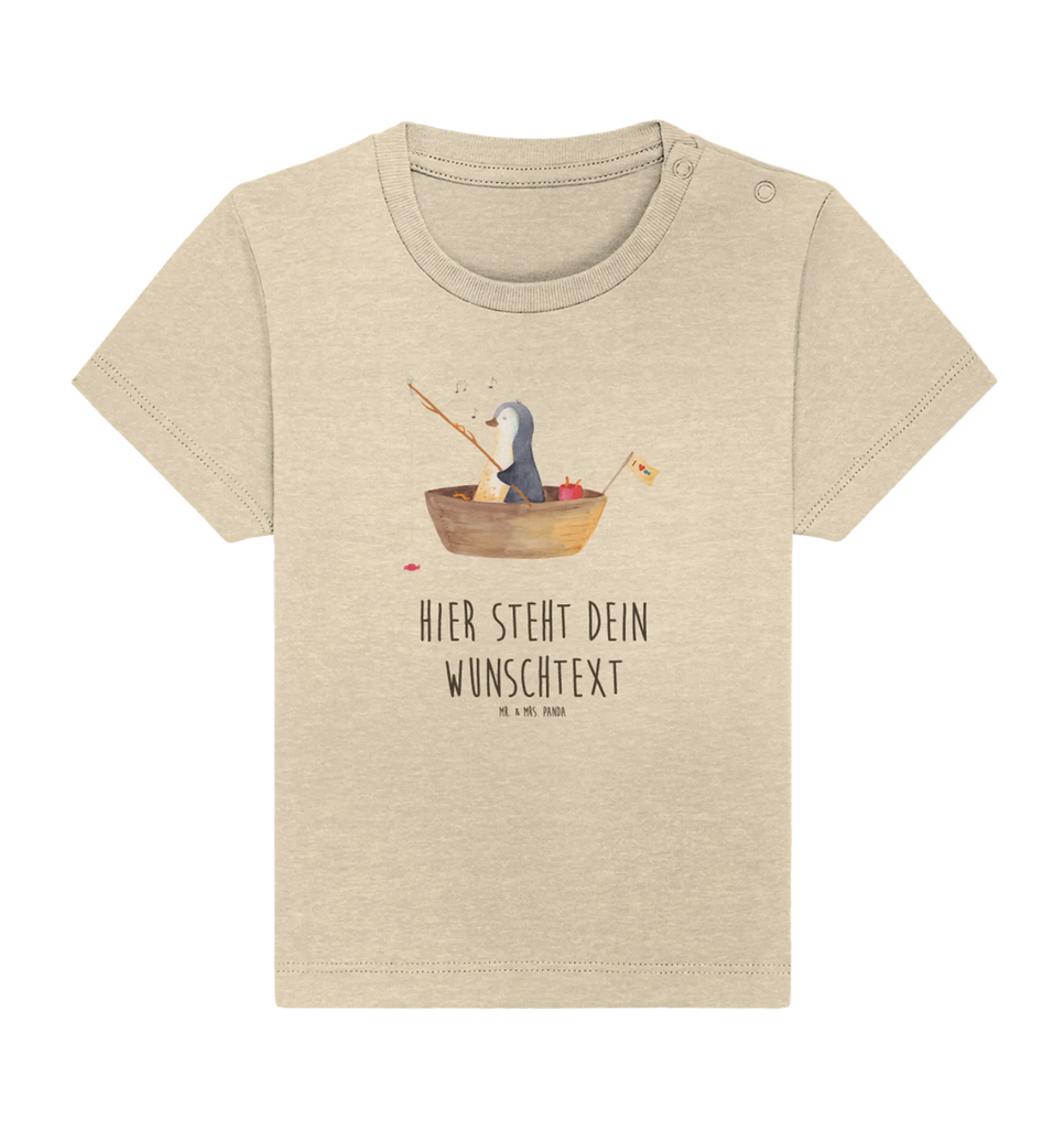 Personalisiertes Baby Shirt Pinguin Angelboot Personalisiertes Baby T-Shirt, Personalisiertes Jungen Baby T-Shirt, Personalisiertes Mädchen Baby T-Shirt, Personalisiertes Shirt, Pinguin, Pinguine, Angeln, Boot, Angelboot, Lebenslust, Leben, genießen, Motivation, Neustart, Neuanfang, Trennung, Scheidung, Geschenkidee Liebeskummer