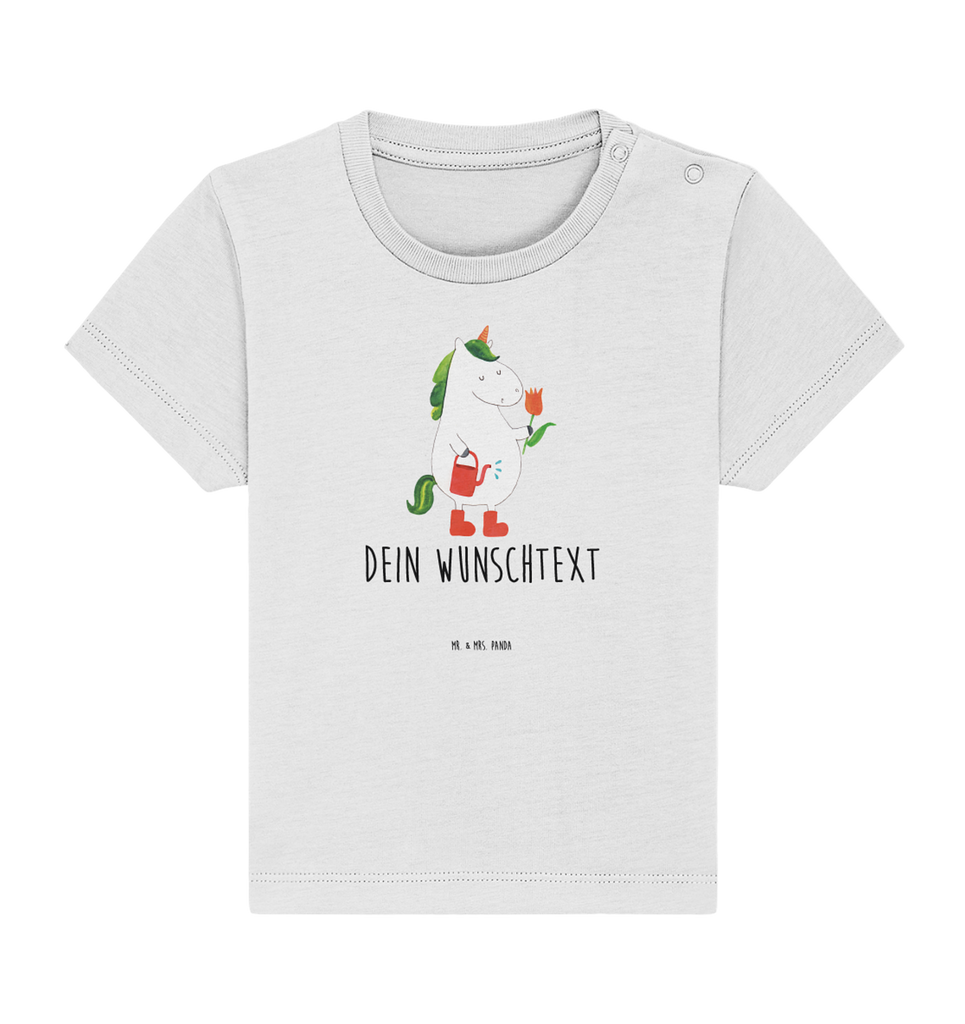 Personalisiertes Baby Shirt Einhorn Gärtner Personalisiertes Baby T-Shirt, Personalisiertes Jungen Baby T-Shirt, Personalisiertes Mädchen Baby T-Shirt, Personalisiertes Shirt, Einhorn, Einhörner, Einhorn Deko, Pegasus, Unicorn, Luftballon, Gießkanne, Giesskanne, Lebenslust, Freude, Blume, Freundin, Garten, Stiefel