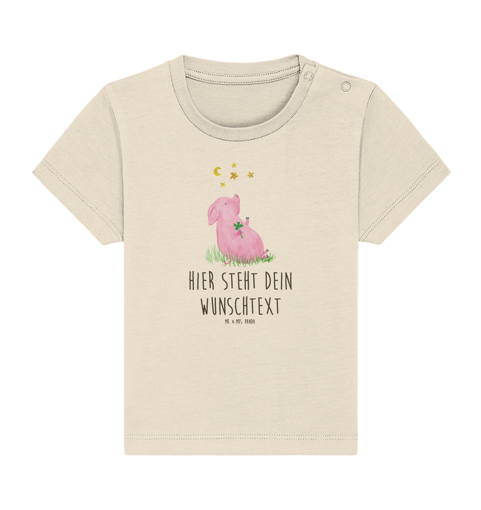 Personalisiertes Baby Shirt Schwein Glück Personalisiertes Baby T-Shirt, Personalisiertes Jungen Baby T-Shirt, Personalisiertes Mädchen Baby T-Shirt, Personalisiertes Shirt, Tiermotive, Gute Laune, lustige Sprüche, Tiere, Glücksschwein. Glück, Schwein, Schweinchen, Sterne, Sernchen, Ziele, Träume, Motivation, Glücksbringer