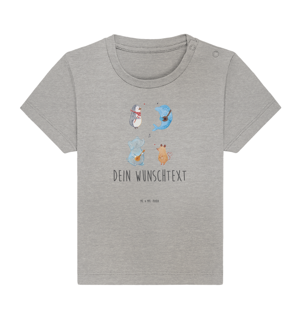 Personalisiertes Baby Shirt Big Band Personalisiertes Baby T-Shirt, Personalisiertes Jungen Baby T-Shirt, Personalisiertes Mädchen Baby T-Shirt, Personalisiertes Shirt, Tiermotive, Gute Laune, lustige Sprüche, Tiere, Hund, Pinguin, Maus, Elefant, Delfin, Gitarre, Band, Triangel, Musikanten, Musik