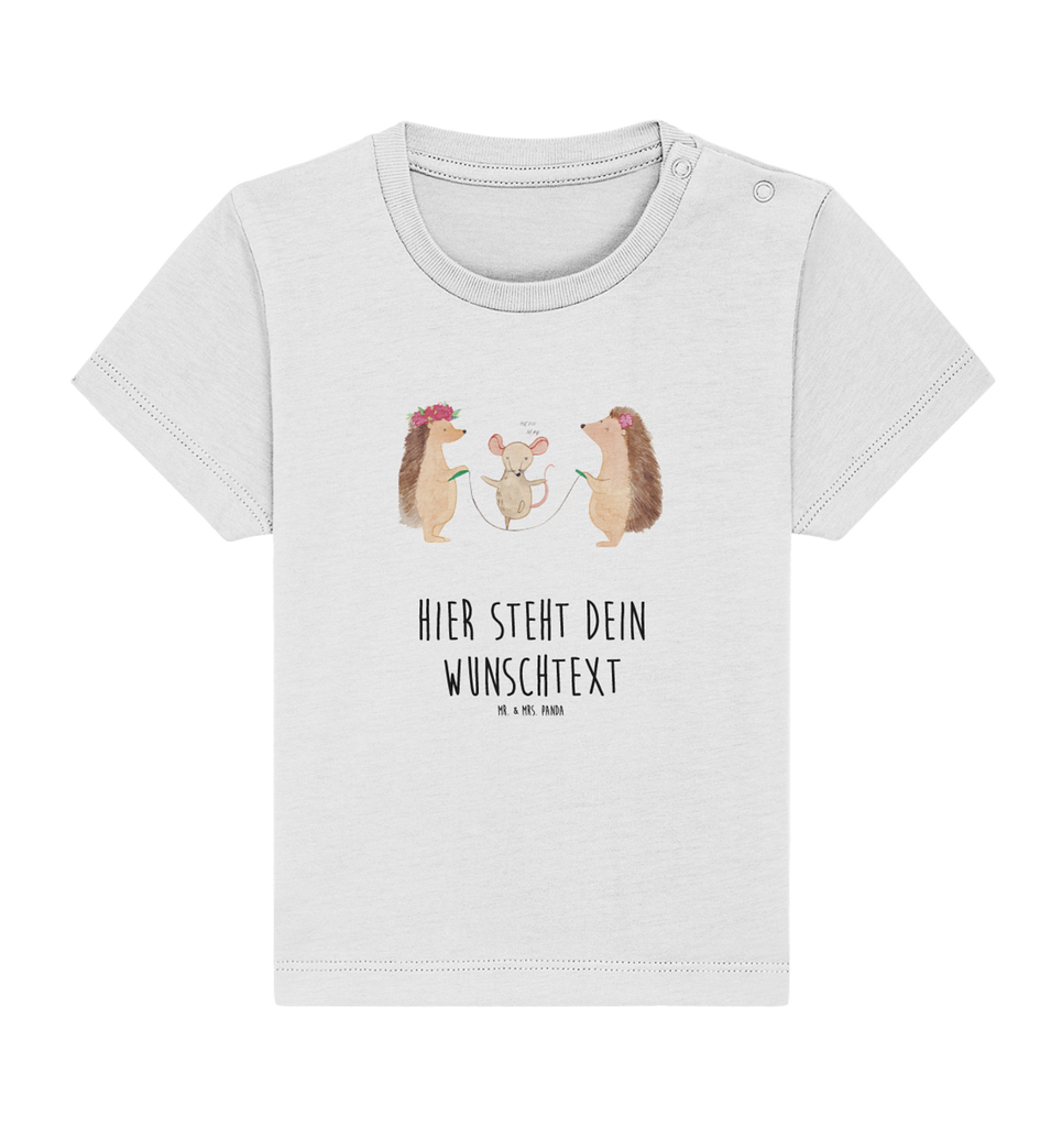 Personalisiertes Baby Shirt Igel Seilhüpfen Personalisiertes Baby T-Shirt, Personalisiertes Jungen Baby T-Shirt, Personalisiertes Mädchen Baby T-Shirt, Personalisiertes Shirt, Tiermotive, Gute Laune, lustige Sprüche, Tiere, Igel, Maus, Seilspringen, Seilhüpfen, Kinder, Kindergarten