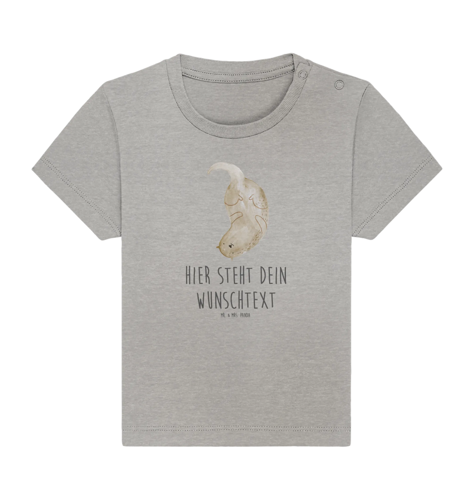 Personalisiertes Baby Shirt Otter Kopfüber Personalisiertes Baby T-Shirt, Personalisiertes Jungen Baby T-Shirt, Personalisiertes Mädchen Baby T-Shirt, Personalisiertes Shirt, Otter, Fischotter, Seeotter, Otter Seeotter See Otter