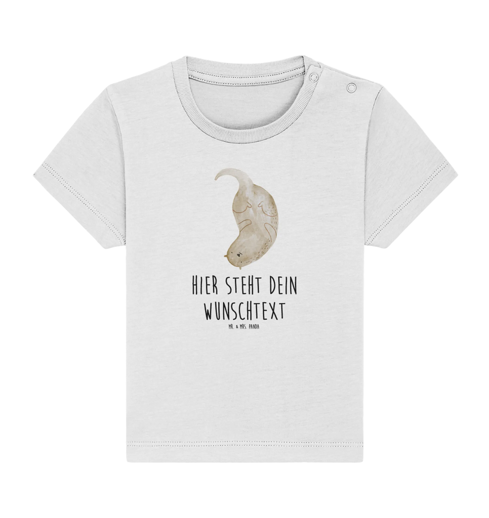 Personalisiertes Baby Shirt Otter Kopfüber Personalisiertes Baby T-Shirt, Personalisiertes Jungen Baby T-Shirt, Personalisiertes Mädchen Baby T-Shirt, Personalisiertes Shirt, Otter, Fischotter, Seeotter, Otter Seeotter See Otter