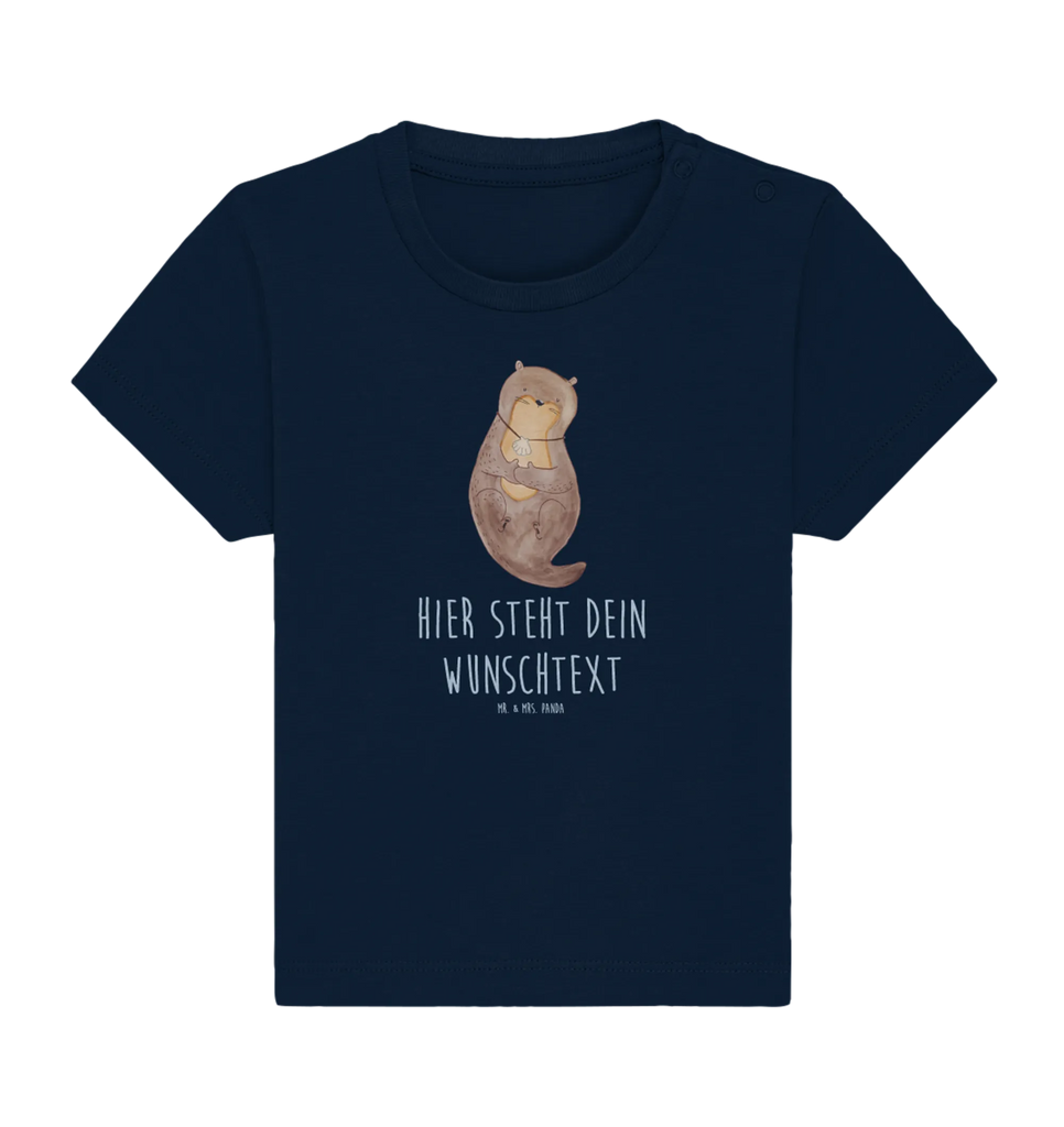 Personalisiertes Baby Shirt Otter Muschel Personalisiertes Baby T-Shirt, Personalisiertes Jungen Baby T-Shirt, Personalisiertes Mädchen Baby T-Shirt, Personalisiertes Shirt, Otter, Fischotter, Seeotter, Otterliebe, grübeln, träumen, Motivation, Tagträumen, Büro