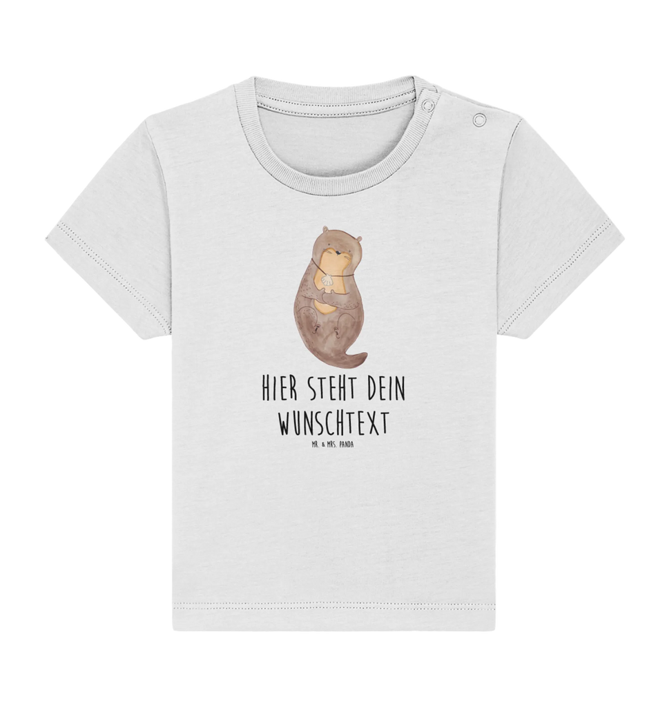 Personalisiertes Baby Shirt Otter Muschel Personalisiertes Baby T-Shirt, Personalisiertes Jungen Baby T-Shirt, Personalisiertes Mädchen Baby T-Shirt, Personalisiertes Shirt, Otter, Fischotter, Seeotter, Otterliebe, grübeln, träumen, Motivation, Tagträumen, Büro