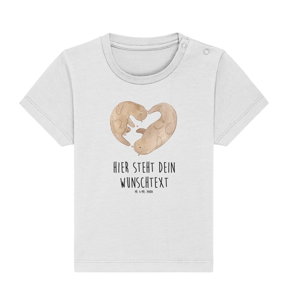 Personalisiertes Baby Shirt Otter Herz Personalisiertes Baby T-Shirt, Personalisiertes Jungen Baby T-Shirt, Personalisiertes Mädchen Baby T-Shirt, Personalisiertes Shirt, Otter, Fischotter, Seeotter, Liebe, Herz, Liebesbeweis, Liebesgeschenk, Bessere Hälfte, Love you, Jahrestag, Hochzeitstag, Verlobung, gemeinsames Leben