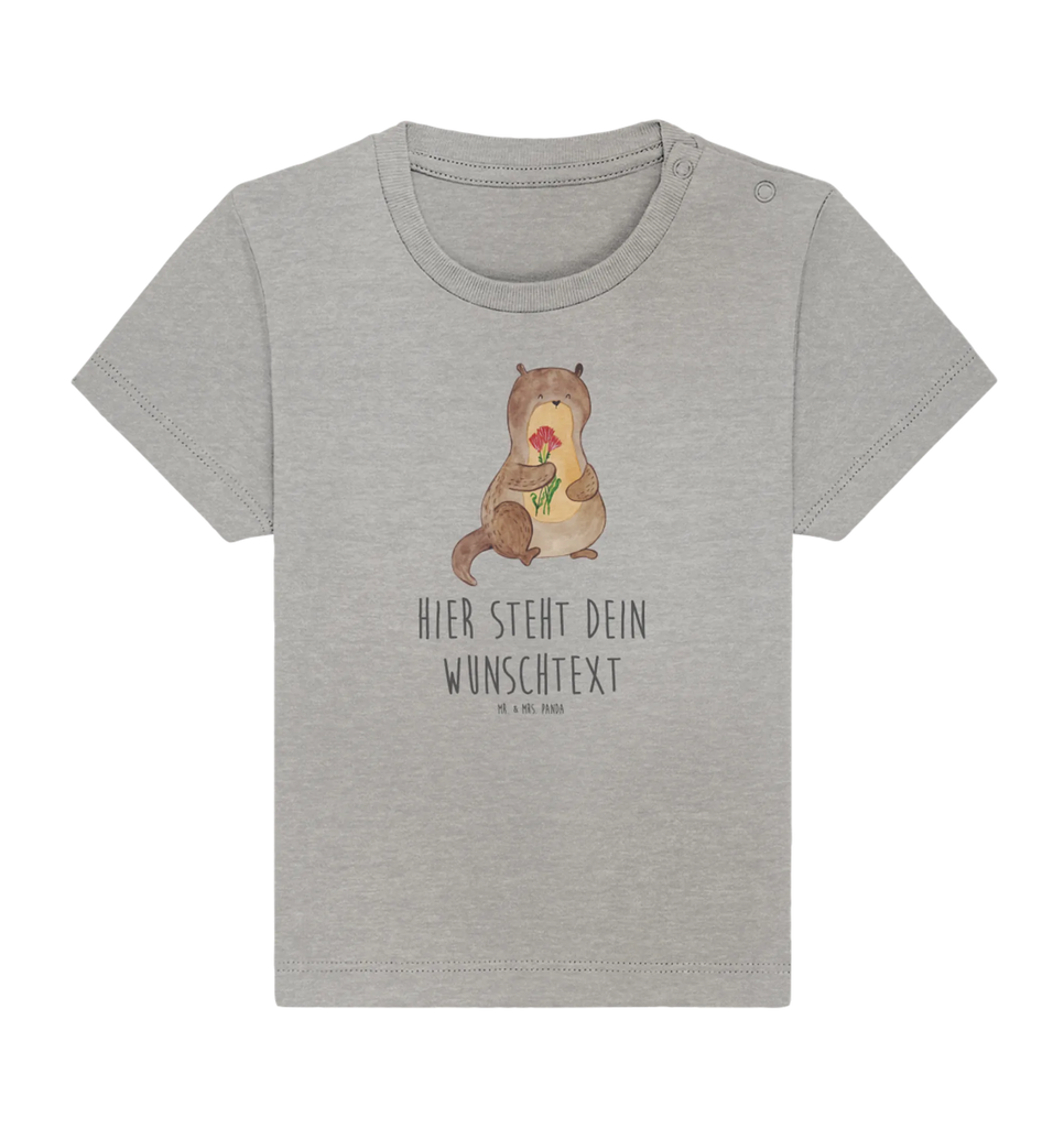 Personalisiertes Baby Shirt Otter Blumenstrauß Personalisiertes Baby T-Shirt, Personalisiertes Jungen Baby T-Shirt, Personalisiertes Mädchen Baby T-Shirt, Personalisiertes Shirt, Otter, Fischotter, Seeotter, Otter Seeotter See Otter