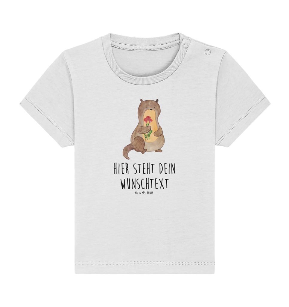 Personalisiertes Baby Shirt Otter Blumenstrauß Personalisiertes Baby T-Shirt, Personalisiertes Jungen Baby T-Shirt, Personalisiertes Mädchen Baby T-Shirt, Personalisiertes Shirt, Otter, Fischotter, Seeotter, Otter Seeotter See Otter