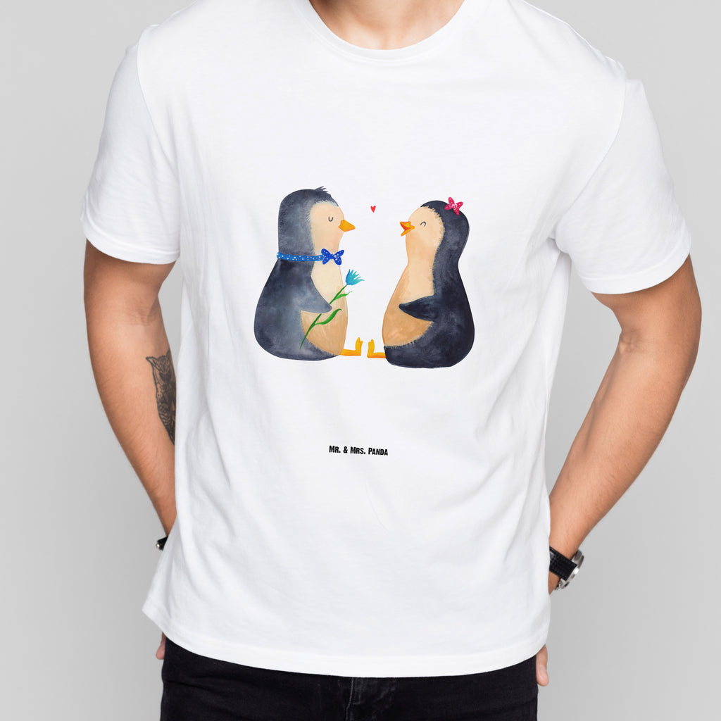 T-Shirt Standard Pinguin Pärchen T-Shirt, Shirt, Tshirt, Lustiges T-Shirt, T-Shirt mit Spruch, Party, Junggesellenabschied, Jubiläum, Geburstag, Herrn, Damen, Männer, Frauen, Schlafshirt, Nachthemd, Sprüche, Pinguin, Pinguine, Liebe, Liebespaar, Liebesbeweis, Liebesgeschenk, Verlobung, Jahrestag, Hochzeitstag, Hochzeit, Hochzeitsgeschenk, große Liebe, Traumpaar