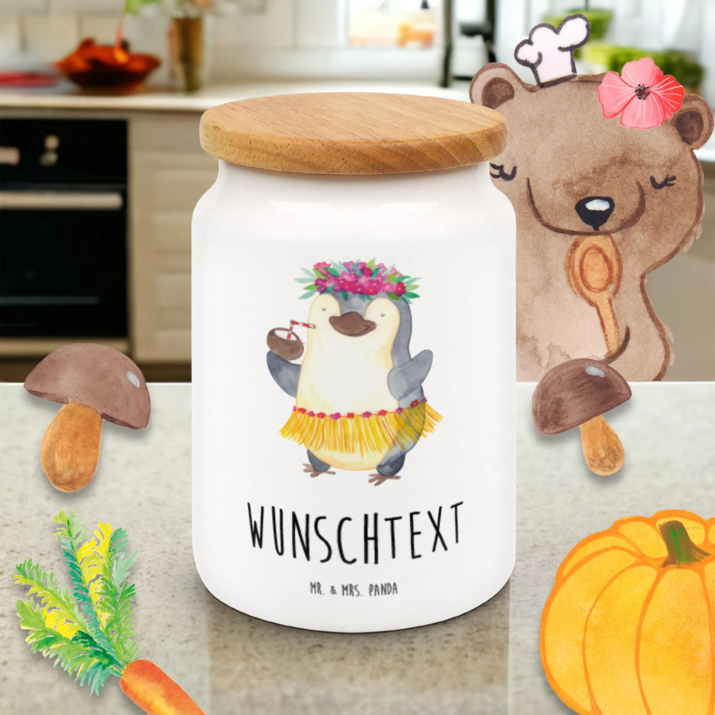 Personalisierte Vorratsdose Pinguin Kokosnuss Personalisierte Vorratsdose, Personalisierte Keksdose, Personalisierte Keramikdose, Personalisierte Leckerlidose, Personalisierte Dose, Personalisierter Vorratsbehälter, Personalisierte Aufbewahrungsdose, Pinguin, Aloha, Hawaii, Urlaub, Kokosnuss, Pinguine