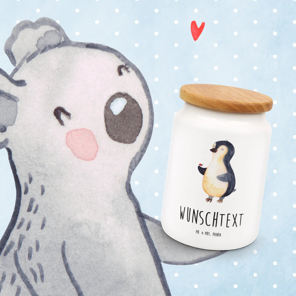 Personalisierte Vorratsdose Pinguin Marienkäfer Personalisierte Vorratsdose, Personalisierte Keksdose, Personalisierte Keramikdose, Personalisierte Leckerlidose, Personalisierte Dose, Personalisierter Vorratsbehälter, Personalisierte Aufbewahrungsdose, Pinguin, Pinguine, Marienkäfer, Liebe, Wunder, Glück, Freude, Lebensfreude