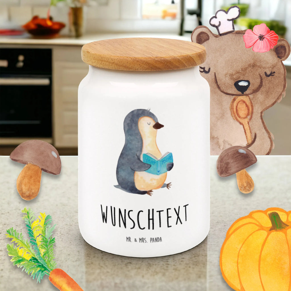 Personalisierte Vorratsdose Pinguin Buch Personalisierte Vorratsdose, Personalisierte Keksdose, Personalisierte Keramikdose, Personalisierte Leckerlidose, Personalisierte Dose, Personalisierter Vorratsbehälter, Personalisierte Aufbewahrungsdose, Pinguin, Pinguine, Buch, Lesen, Bücherwurm, Nichtstun, Faulenzen, Ferien, Urlaub, Freizeit