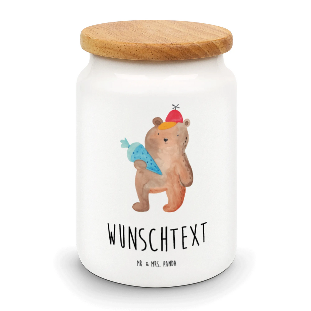 Personalisierte Vorratsdose Bär mit Schultüte Personalisierte Vorratsdose, Personalisierte Keksdose, Personalisierte Keramikdose, Personalisierte Leckerlidose, Personalisierte Dose, Personalisierter Vorratsbehälter, Personalisierte Aufbewahrungsdose, Bär, Teddy, Teddybär, Bär Motiv, Schultüte, Erster Schultag Geschenk, Einschulung Geschenk, Schule Geschenk, Grundschule, Schulanfang, Schulbeginn