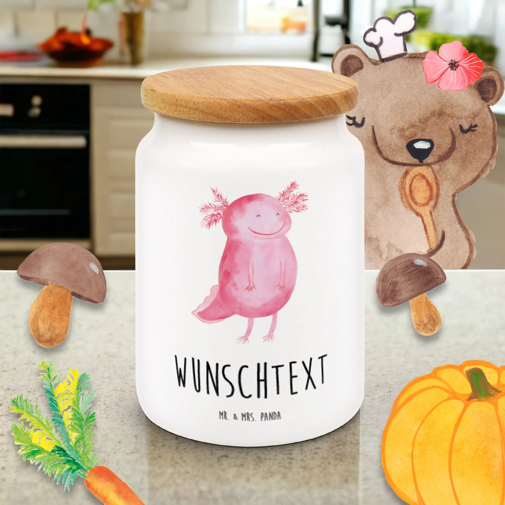 Personalisierte Vorratsdose Axolotl glücklich Personalisierte Vorratsdose, Personalisierte Keksdose, Personalisierte Keramikdose, Personalisierte Leckerlidose, Personalisierte Dose, Personalisierter Vorratsbehälter, Personalisierte Aufbewahrungsdose, Axolotl, Molch, Axolot, Schwanzlurch, Lurch, Lurche, Motivation, gute Laune