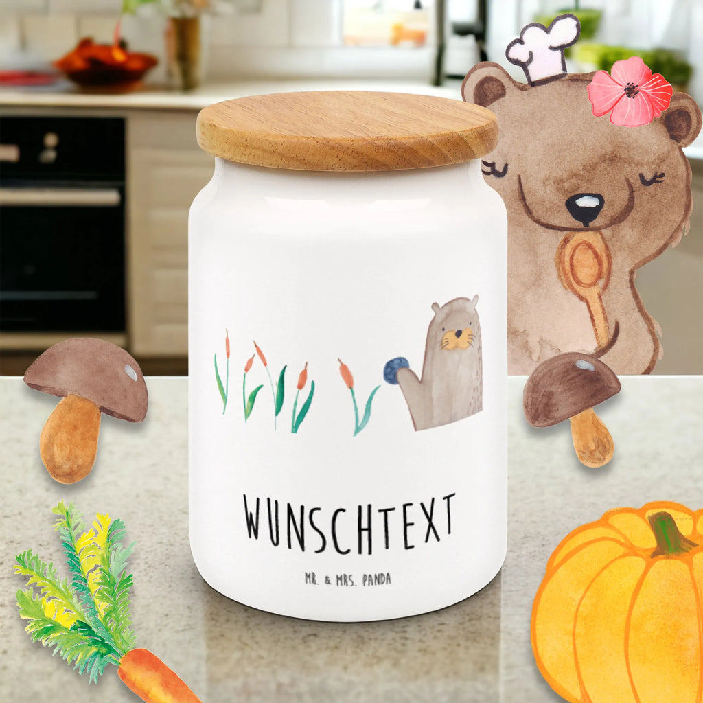 Personalisierte Vorratsdose Otter mit Stein Personalisierte Vorratsdose, Personalisierte Keksdose, Personalisierte Keramikdose, Personalisierte Leckerlidose, Personalisierte Dose, Personalisierter Vorratsbehälter, Personalisierte Aufbewahrungsdose, Otter, Fischotter, Seeotter, Otter Seeotter See Otter