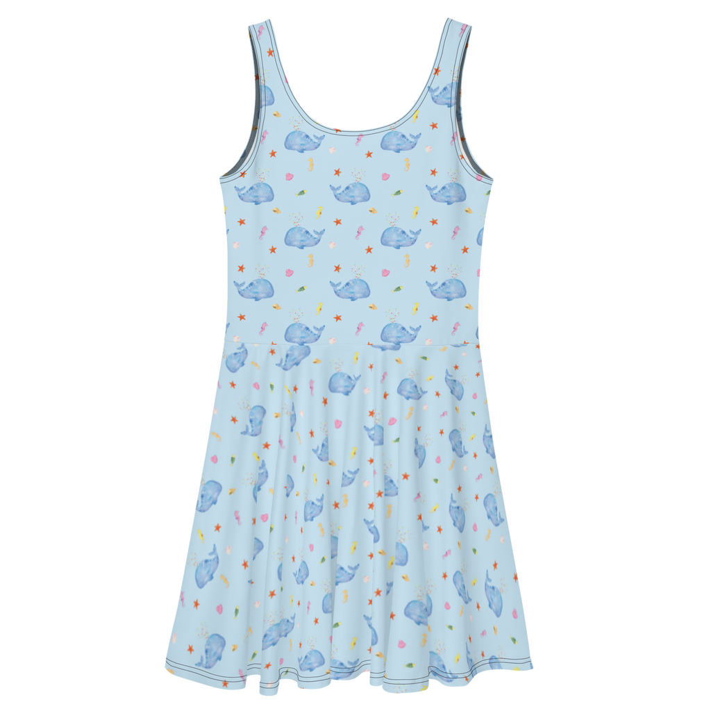 Sommerkleid Wal Konfetti Muster Sommerkleid, Kleid, Skaterkleid, Meerestiere, Meer, Urlaub, Wal, Konfetti, Wale, Motivation, Neuanfang, Trennung, Diät, Abnehmen, Neustart, Lebensabschnitt, Geburtstag