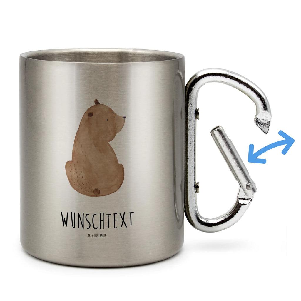 Personalisierter Edelstahlbecher Bär Schulterblick Personalisierte Edelstahltasse, Personalisierter Edelstahlbecher, Personalisierter Outdoor Becher, Personalisierte Outdoor Tasse, Bär, Teddy, Teddybär, Selbstachtung, Weltansicht, Motivation, Bären, Bärenliebe, Weisheit