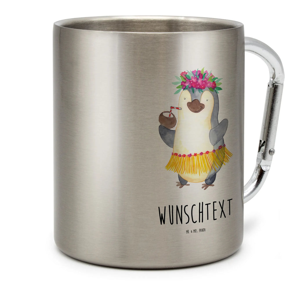 Personalisierter Edelstahlbecher Pinguin Kokosnuss Personalisierte Edelstahltasse, Personalisierter Edelstahlbecher, Personalisierter Outdoor Becher, Personalisierte Outdoor Tasse, Pinguin, Aloha, Hawaii, Urlaub, Kokosnuss, Pinguine